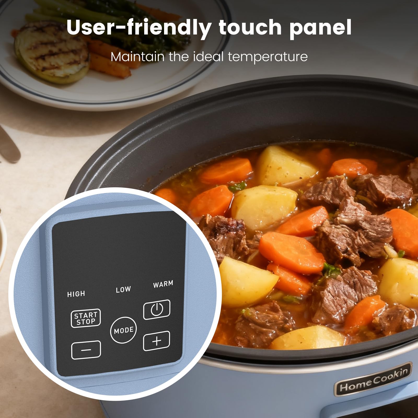 HOMECOOKIN asas grandes y seguras para mover la olla con comodidad.