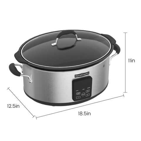 HOMECOOKIN olla-cocción-lenta manijas-anti-calor permiten transportar con seguridad.