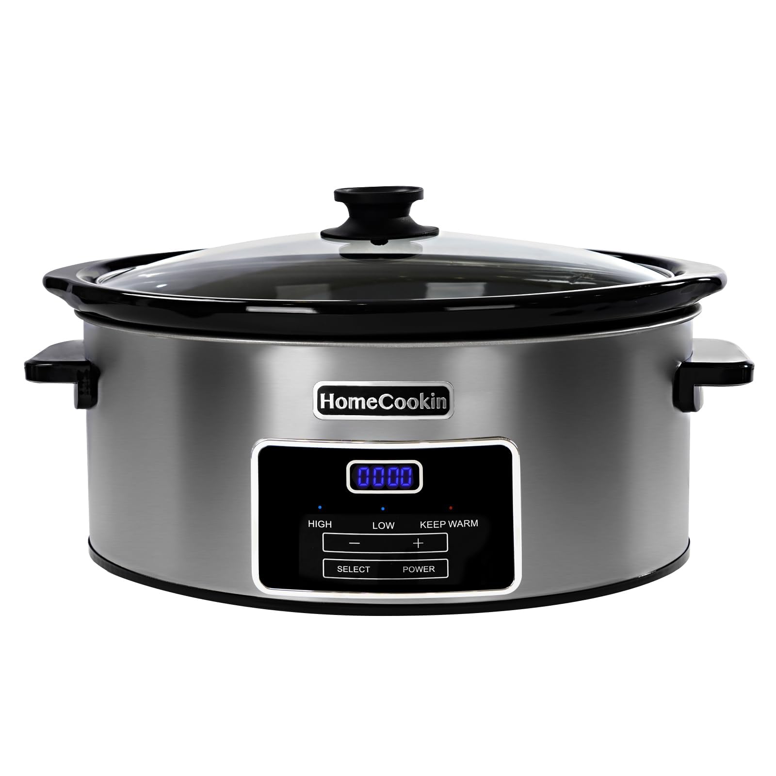 HOMECOOKIN olla lenta de 6 cuartos con inserto cerámico, lista para guisos familiares