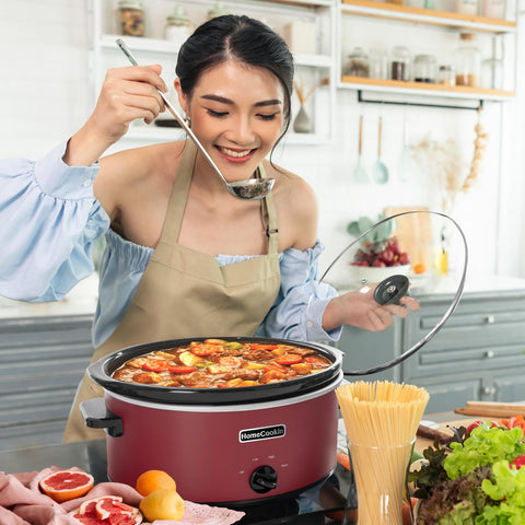 HOMECOOKIN olla lenta oval 8 cuartos con 3 ajustes de cocción.