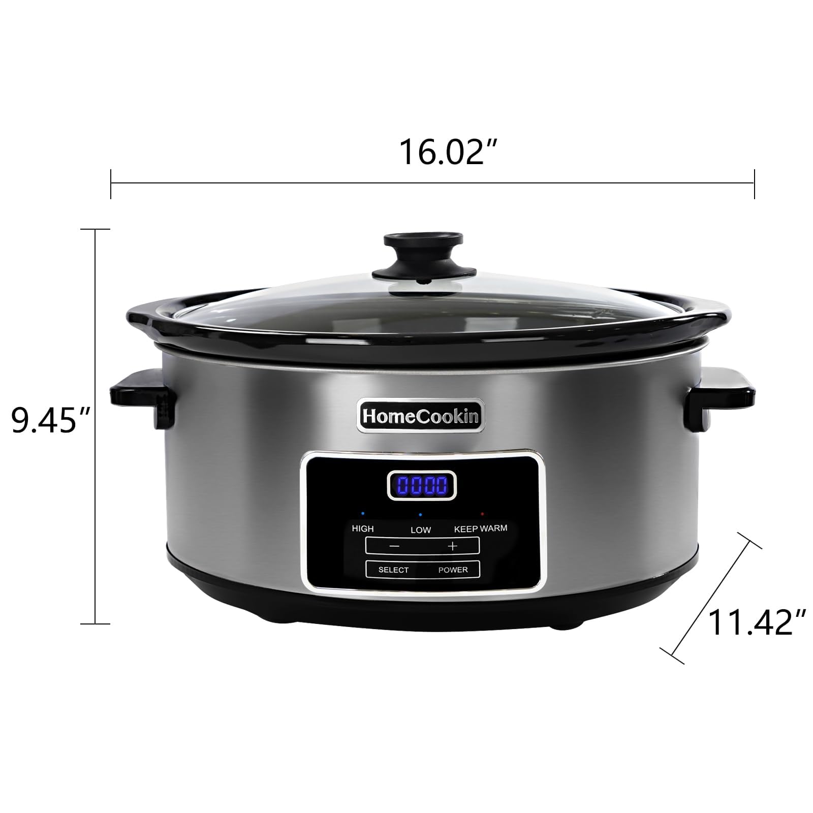 Olla lenta HOMECOOKIN, modo mantener caliente para servicio inmediato