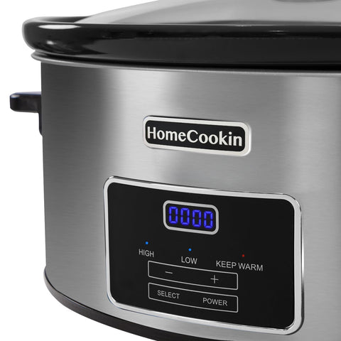 Olla lenta HOMECOOKIN, tapa cerámica para limpieza fácil