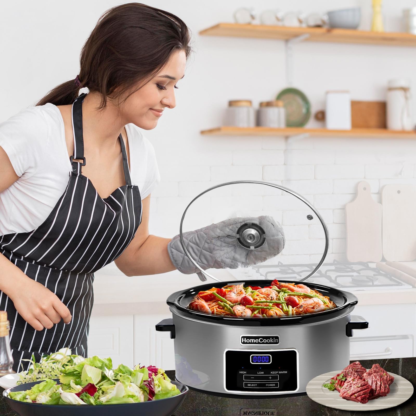 Olla lenta HOMECOOKIN, usos versátiles para guisos y pastas