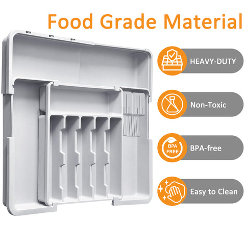 Homecor solución de almacenamiento ampliable para cubiertos y utensilios.