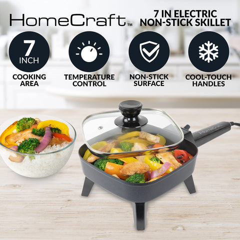 HomeCraft primer plano de la superficie antiadherente facilitando cocción sin aceite