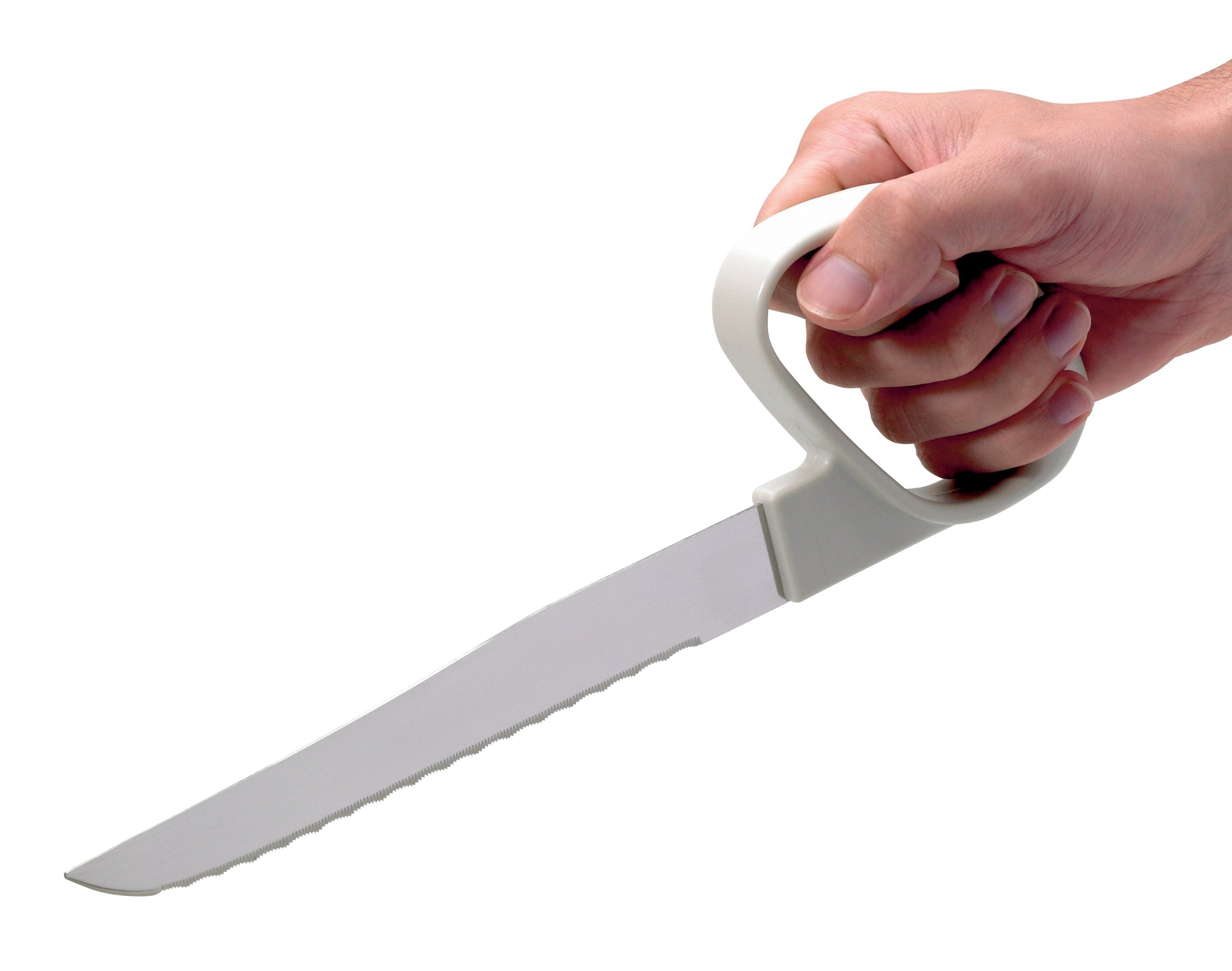 Homecraft cuchillo mostrando el mango cerrado y ángulo de la hoja para mayor seguridad