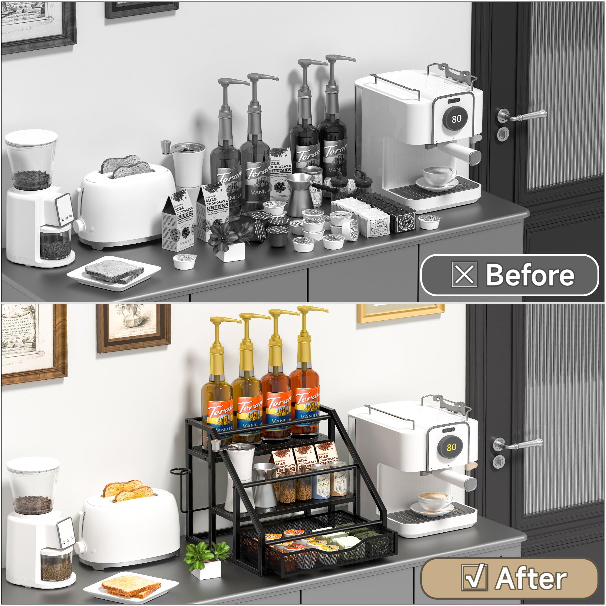 Homedawn estante compacto para bar y cocina, ahorra espacio