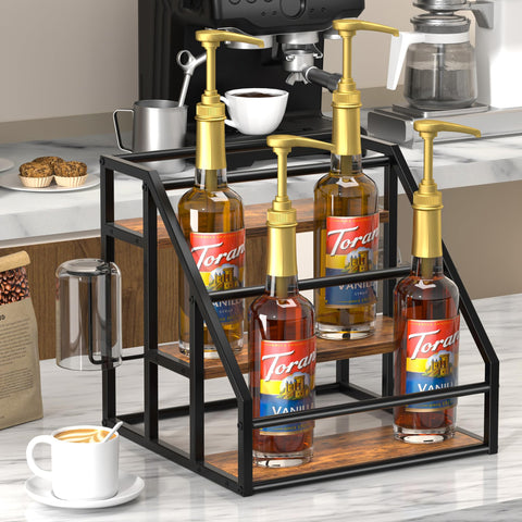 Homedawn Estante para botellas de sirope, capacidad de 12 botellas.