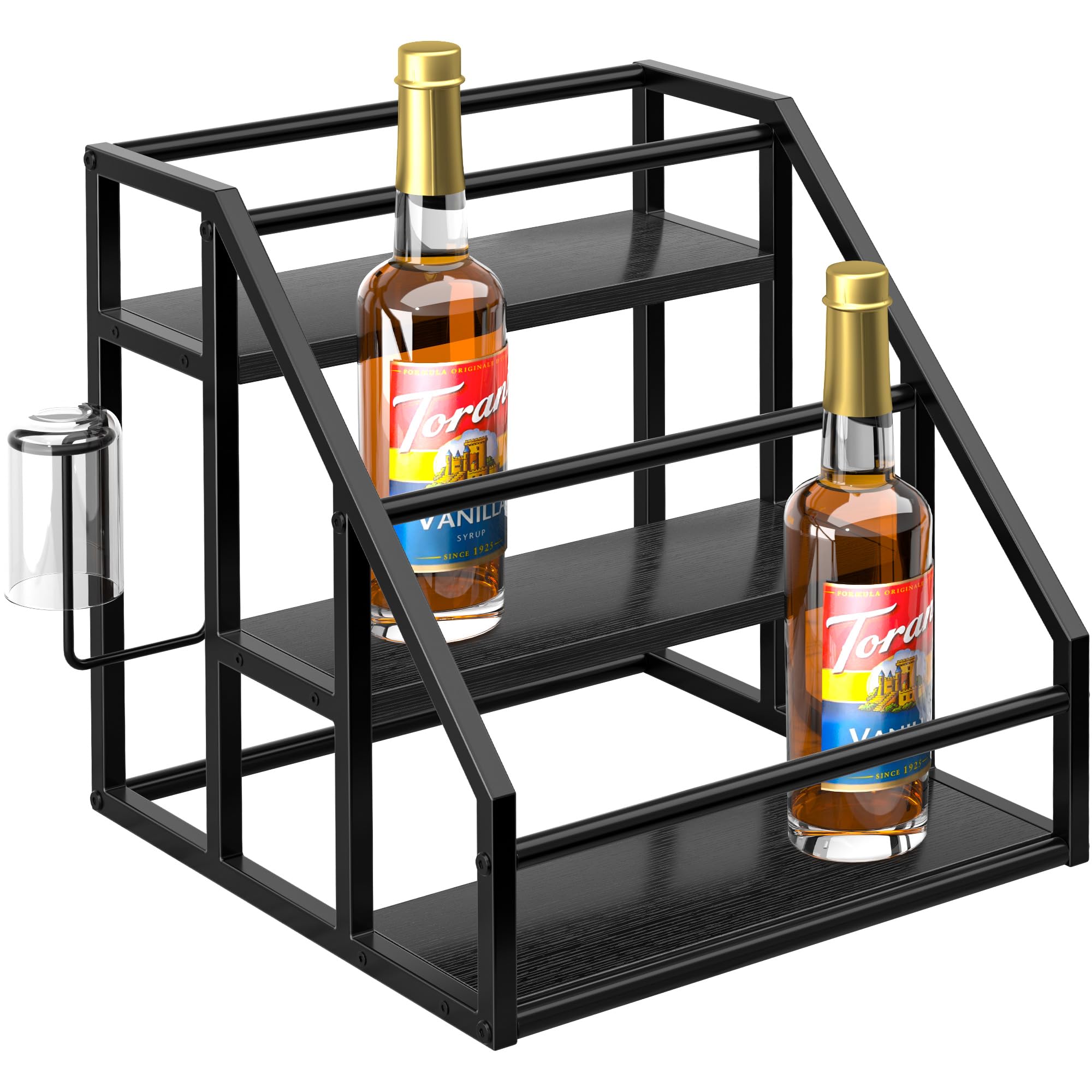Homedawn organizador de jarabe de café con 3 niveles, botellas visibles y acceso rápido