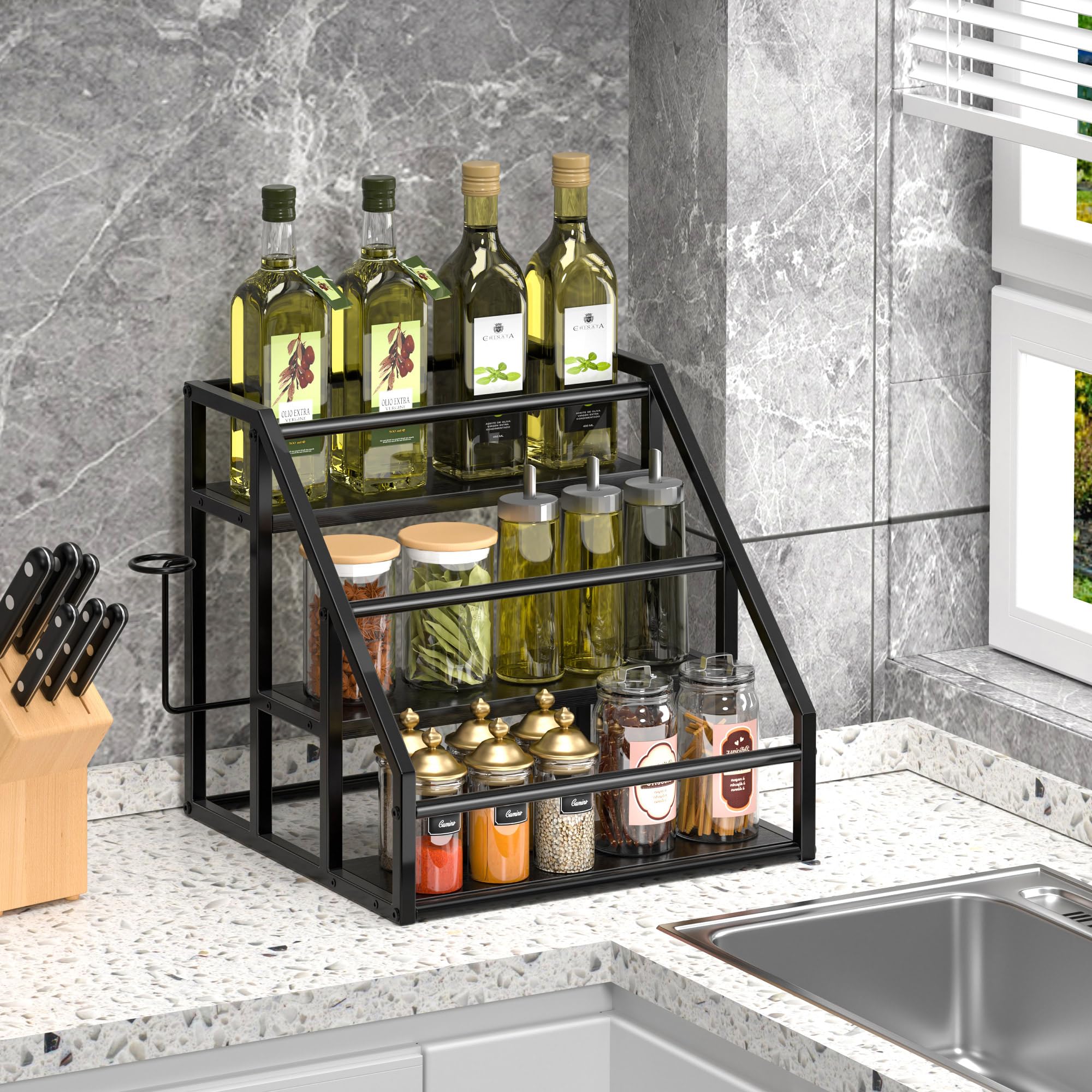 Homedawn organizador para vino, aceite y condimentos en cocina