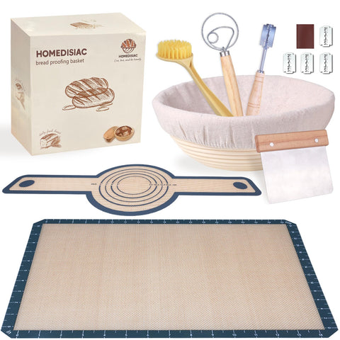HOMEDISIAC banneton redondo de 9 pulgadas para pan artesano, forma perfecta
