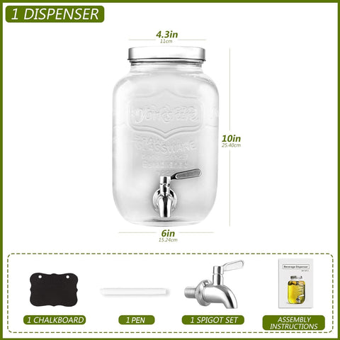 Conjunto dispensador HomeFeel completo con pizarrón y grifo para fiestas.
