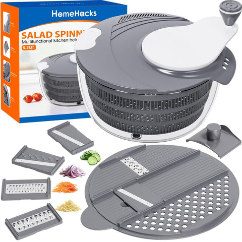 HomeHacks centrífuga para ensaladas grande, ideal para varias porciones.