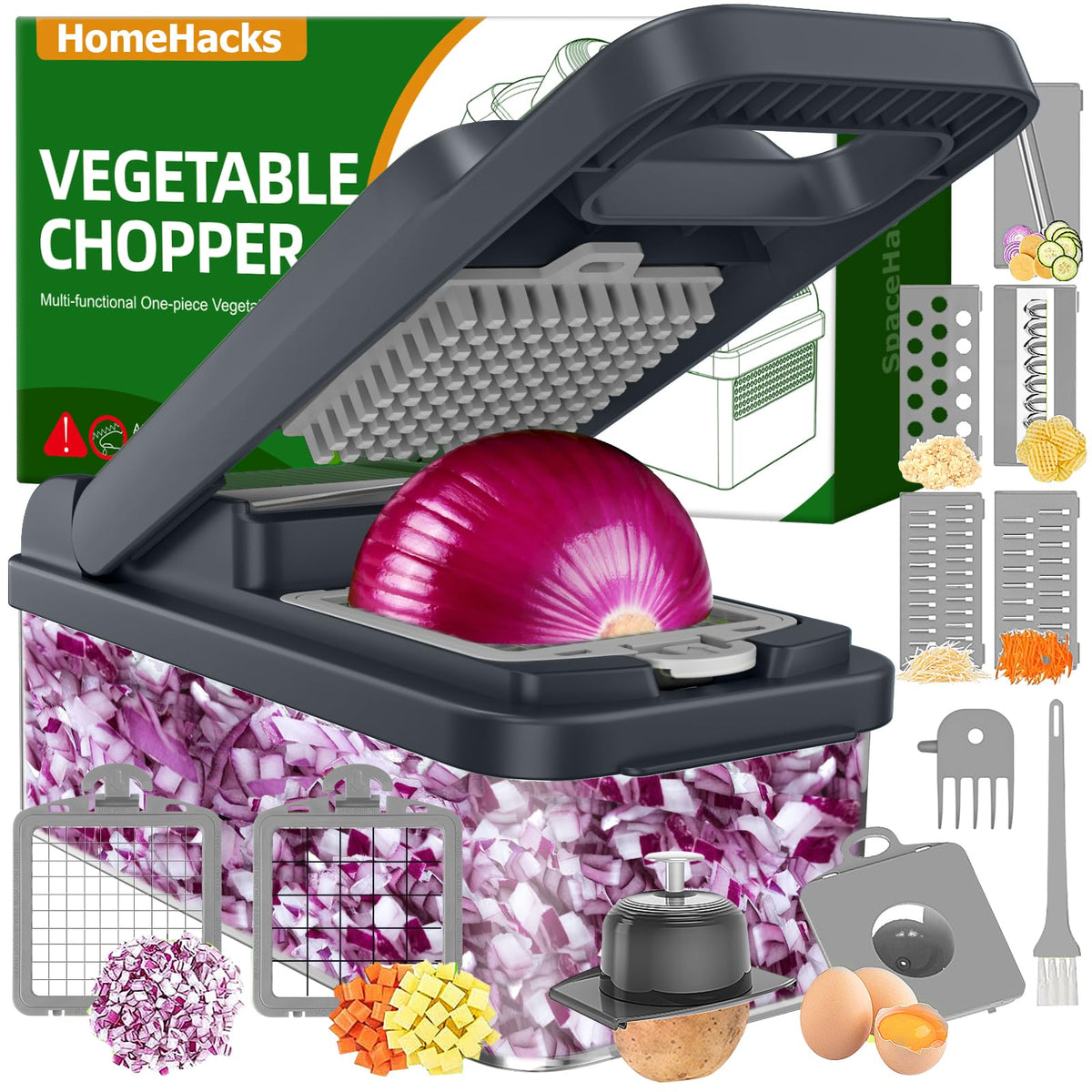 HomeHacks cortadora de verduras 12 en 1, ideal para picar rápido