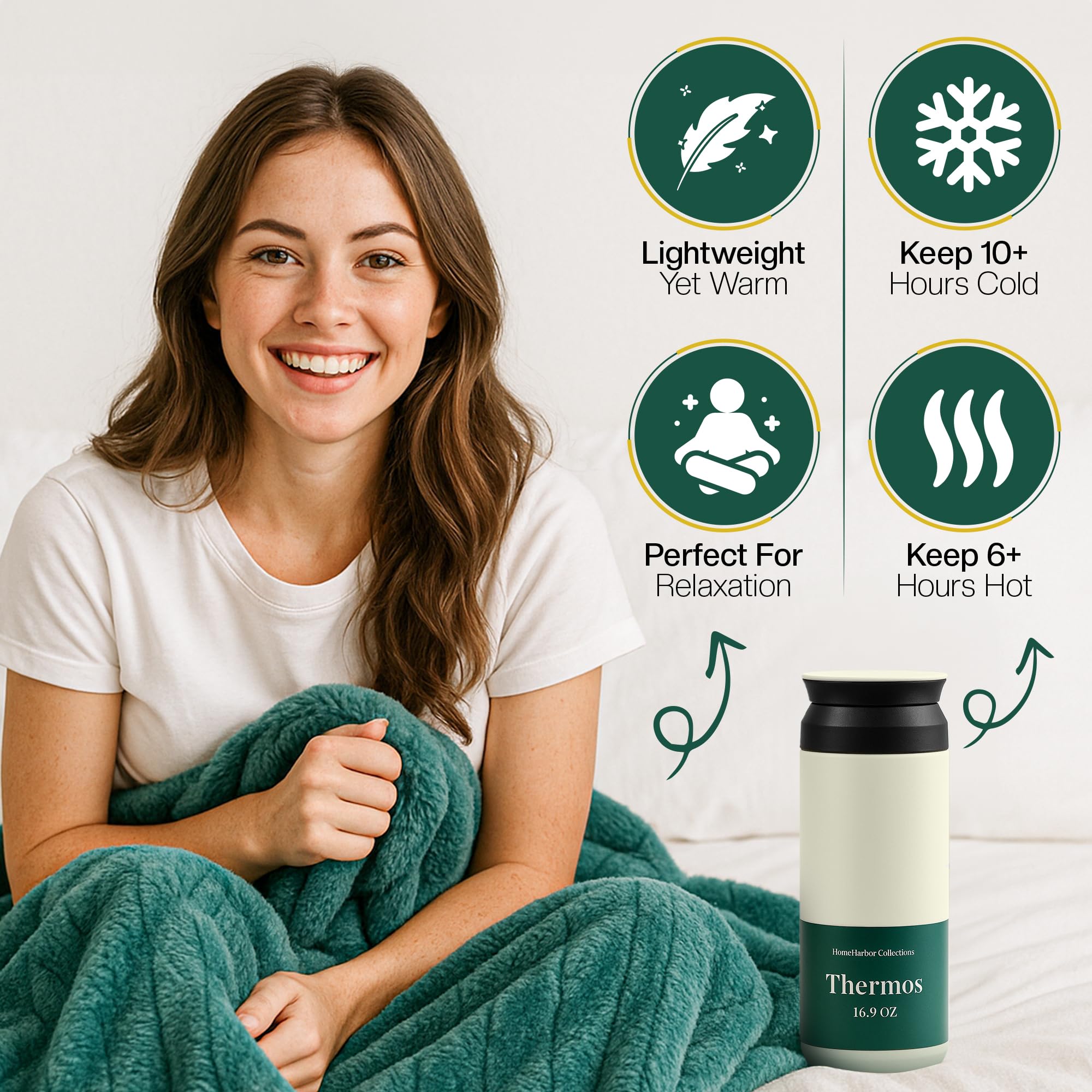 Vela natural HomeHarbor Colecciones crea ambiente sereno para descanso