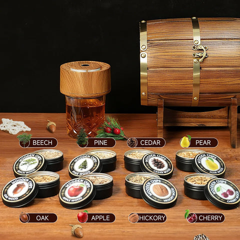 HOMEHELP estuche barril madera añade elegancia y almacenamiento reutilizable.