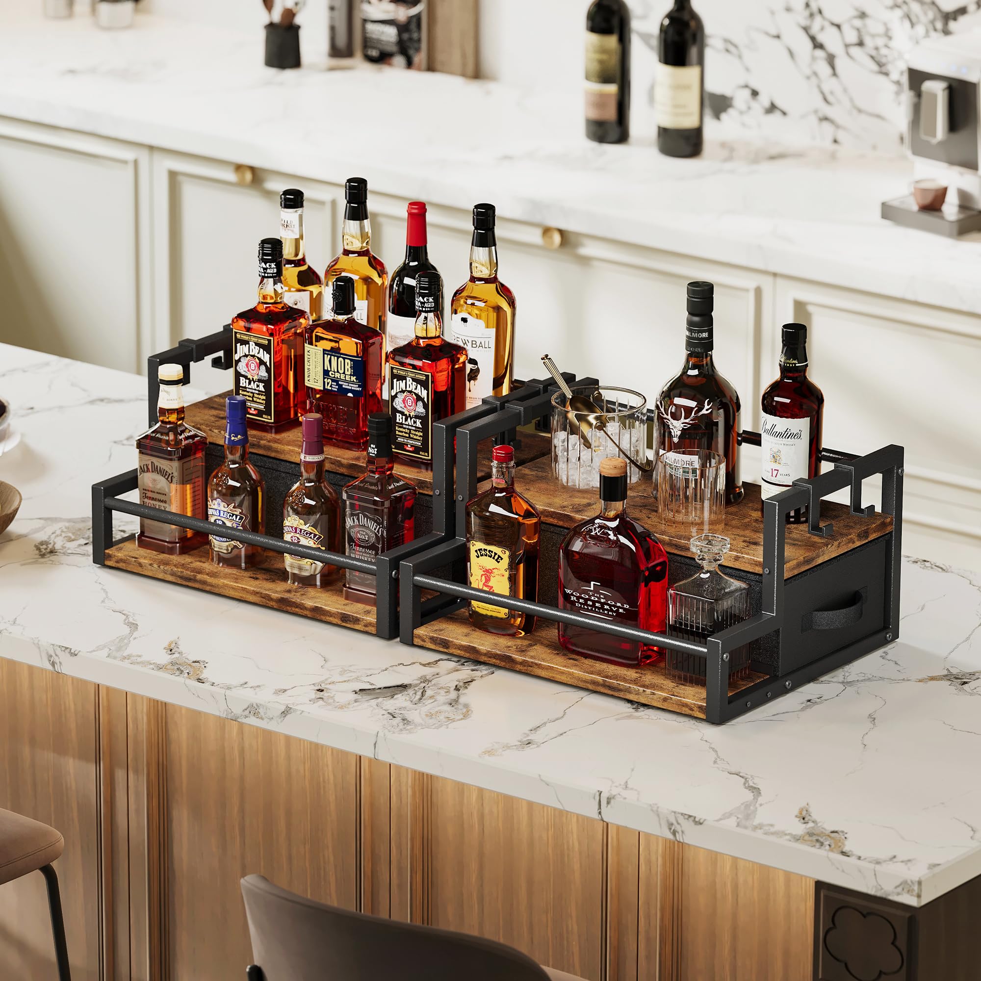 Cajón deslizante para pajitas y tapas, Homeiju, mejora la organización de la barra.