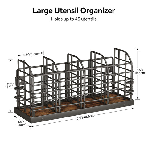 Homeiju capacidad de hasta 45 utensilios, manteniendo la encimera ordenada.