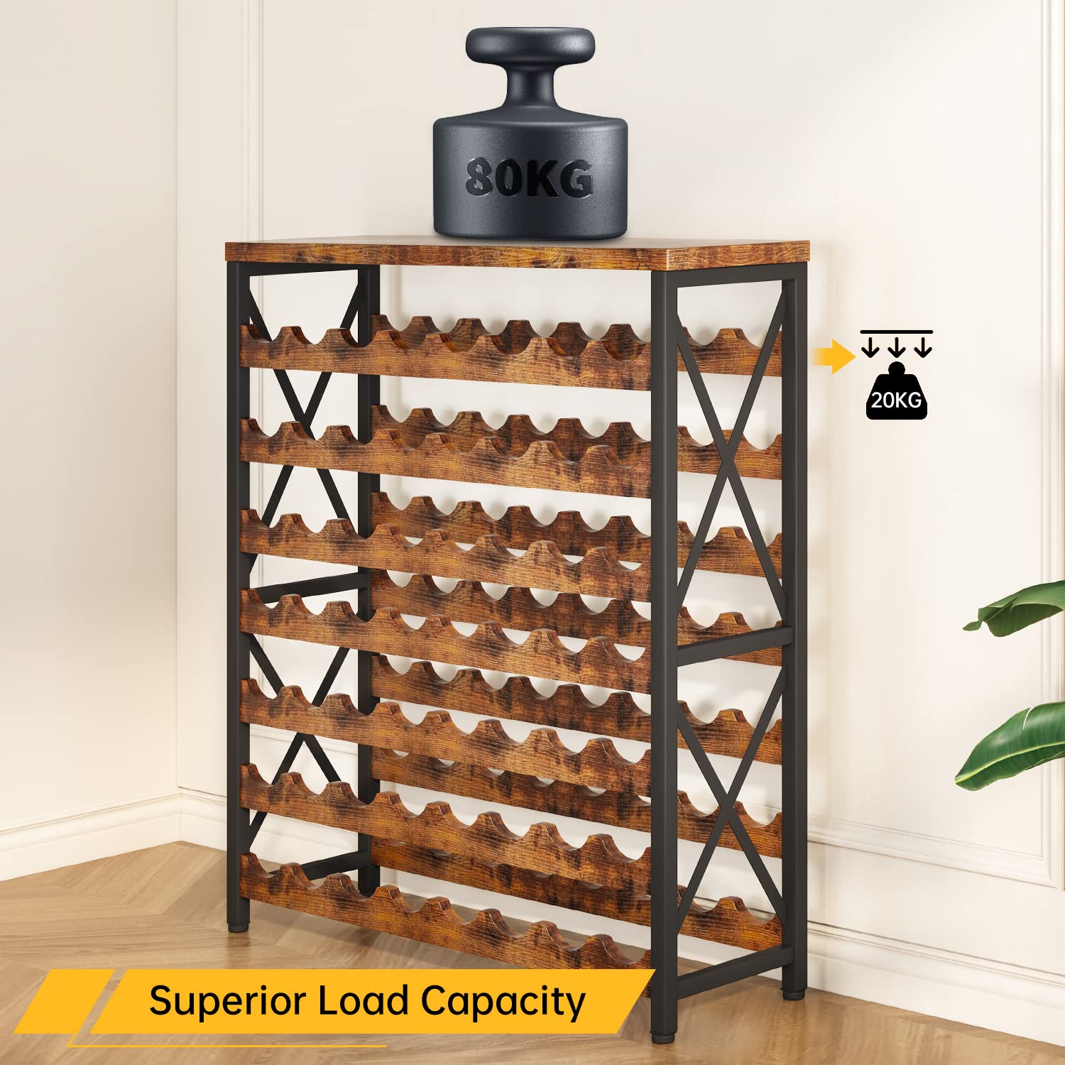 Homeiju estante vino 56 botellas, perfecto para organizar y exponer su colección