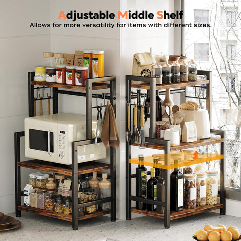 Homeiju estantería de cocina en madera y metal, estilo vintage, práctico