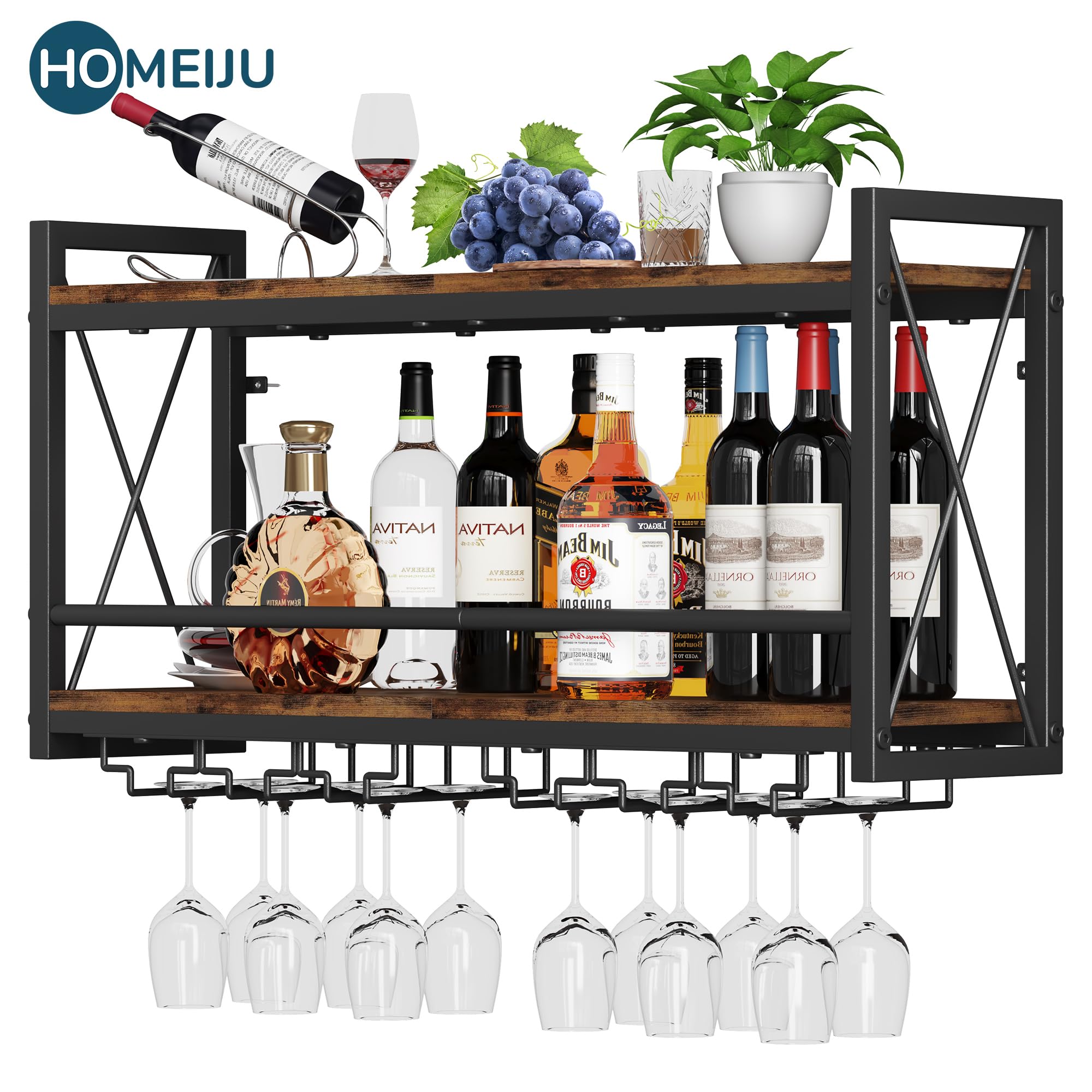 Homeiju presentacion elegante de botellas y copas para reuniones