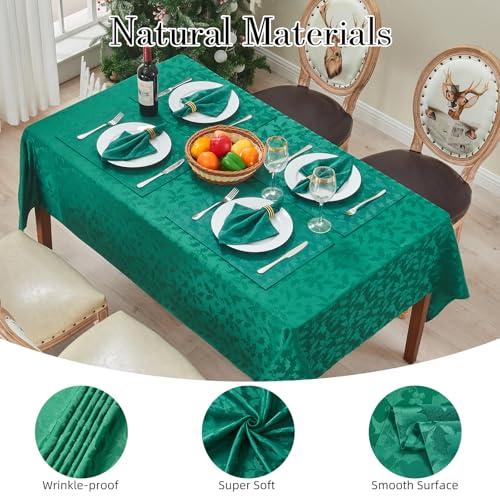 Mantel HomeJoy jacquard floral en verde para mesas con estilo.
