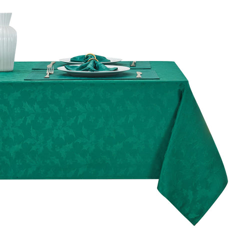 Mantel HomeJoy navidad jacquard rectangular impermeable, ideal para cenas festivas.