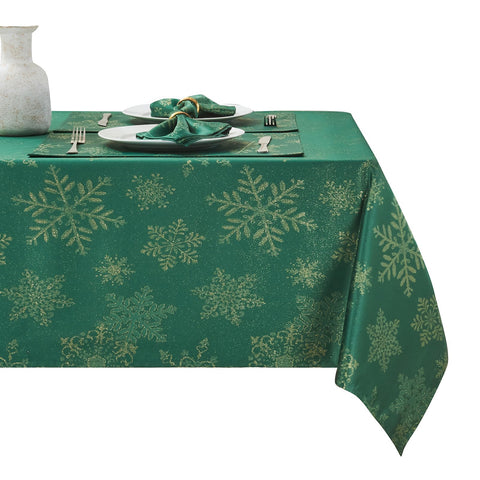 HomeJoy mantel rectangular con copos navideños metalicos para fiestas