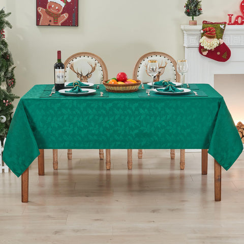 HomeJoy manteles individuales y servilletas verde, conjunto para mesa festiva.
