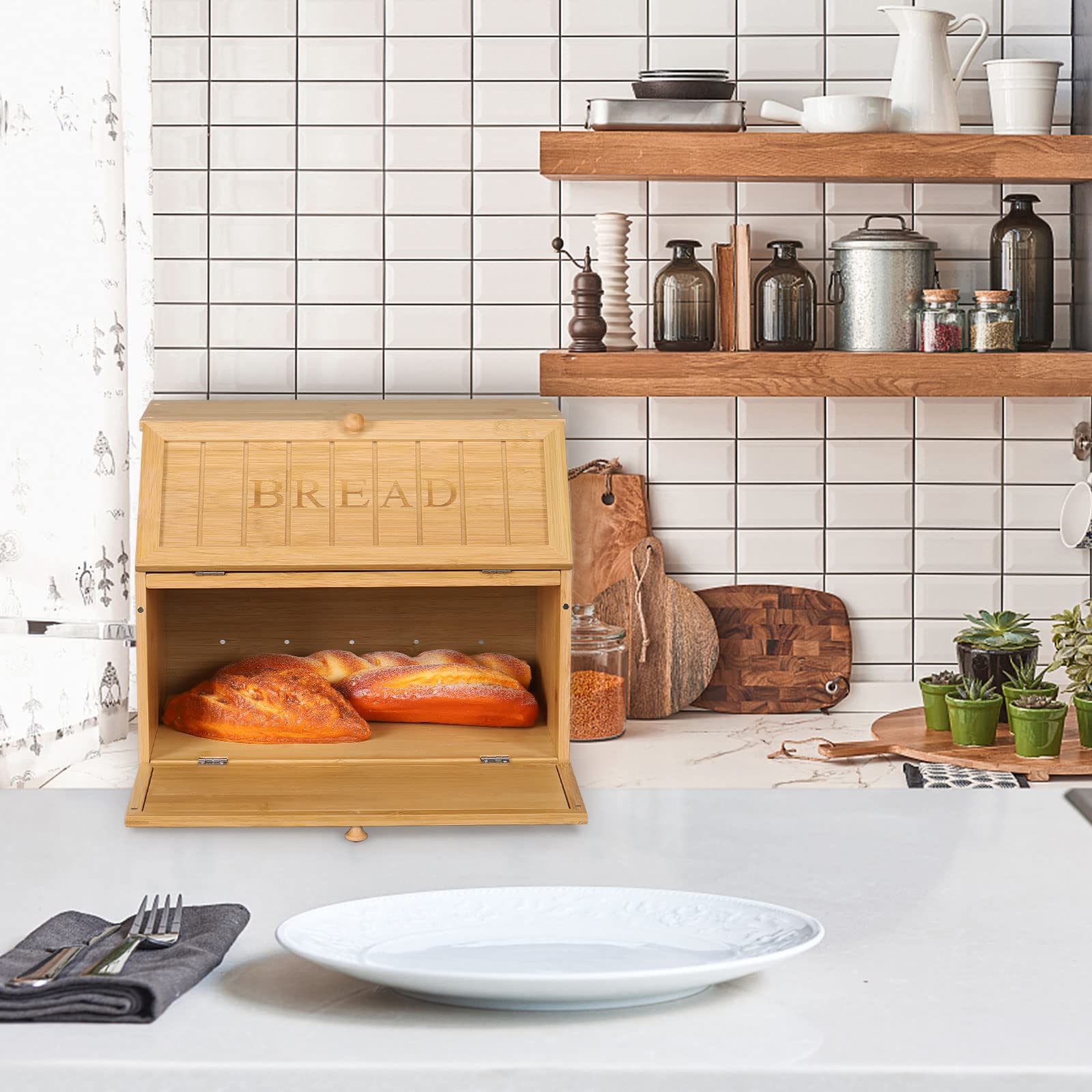 HOMEKOKO diseño retro en madera natural, estilo rústico para la cocina