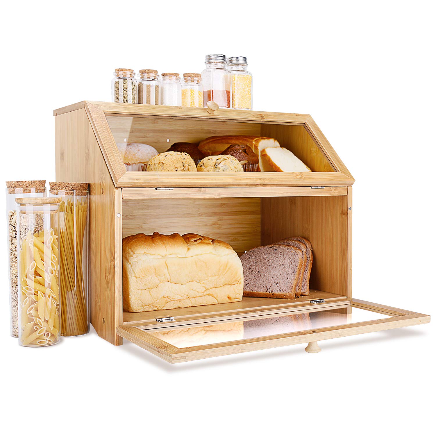 HOMEKOKO panera de doble capa, ideal para pan y bollos frescos al servir