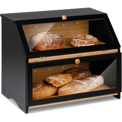 HOMEKOKO panera doble capa frontal, optimiza espacio en la cocina.