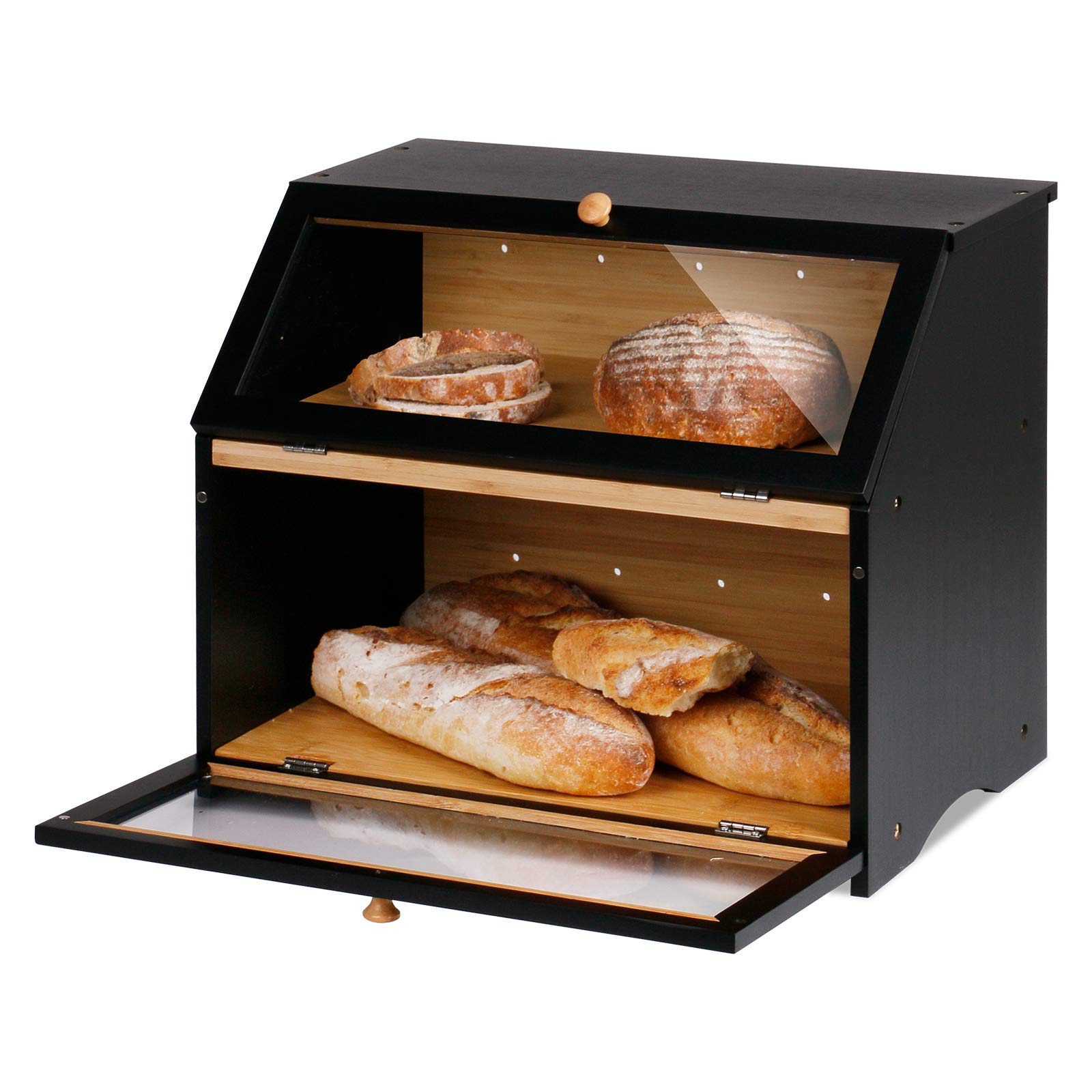 HOMEKOKO panera con ventana de plexiglás para ver sin abrir.