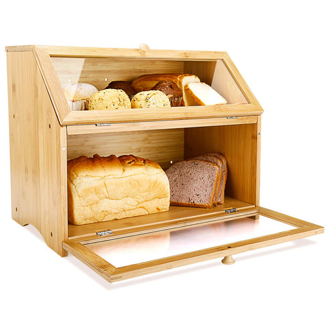HOMEKOKO panera con fondo alto y respaldo profundo, mantiene pan sin golpes