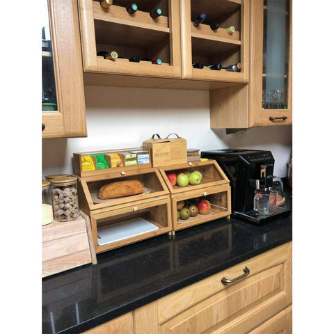 HOMEKOKO panera con ventana de plexiglas, facilita comprobar opciones sin abrir