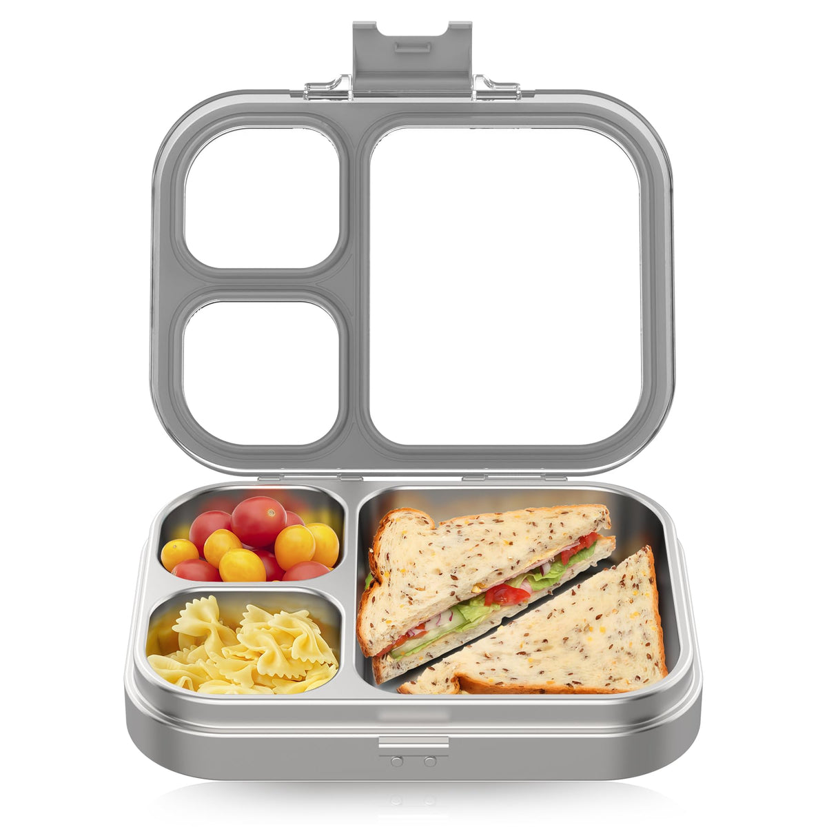 HOMEKOL lonchera inoxidable 3 compartimentos para comidas completas y organizadas.