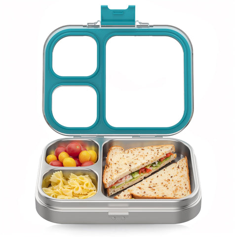 HOMEKOL lonchera tres compartimentos azul para comidas completas y organizadas.