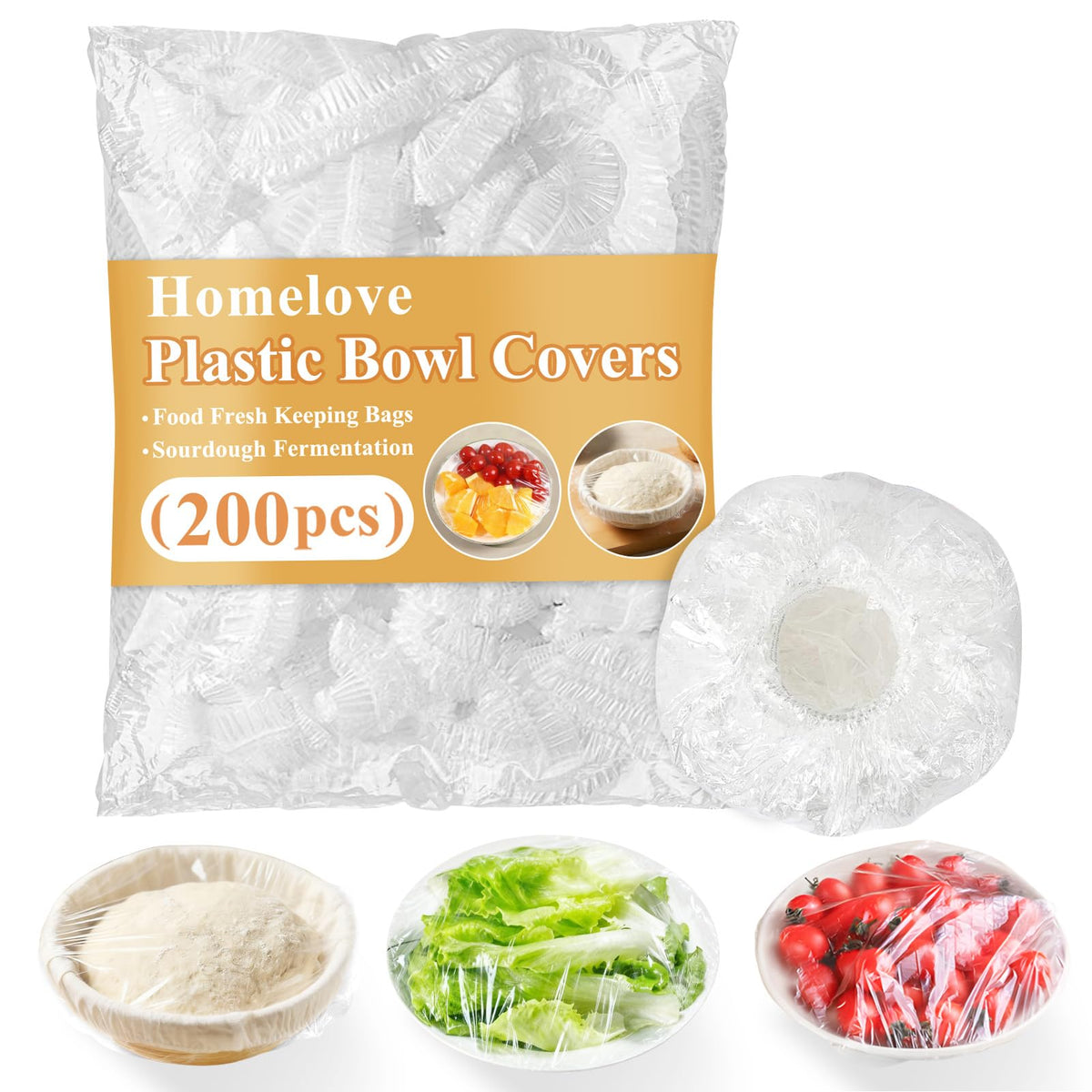 Homelove cubiertas extensibles para tazones, cubren tamaños variados y mantienen alimentos frescos.