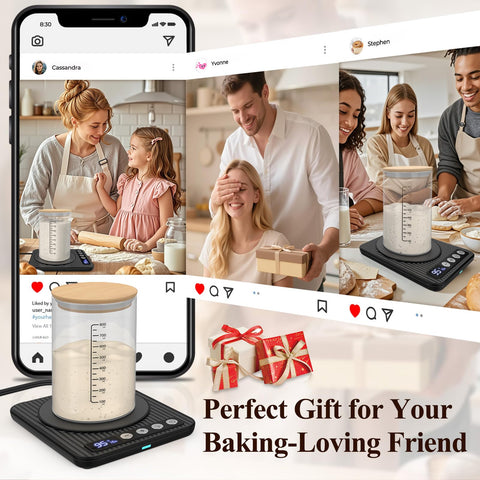 Homelove calentador masa madre, diseño compacto ideal para almacenamiento y uso diario
