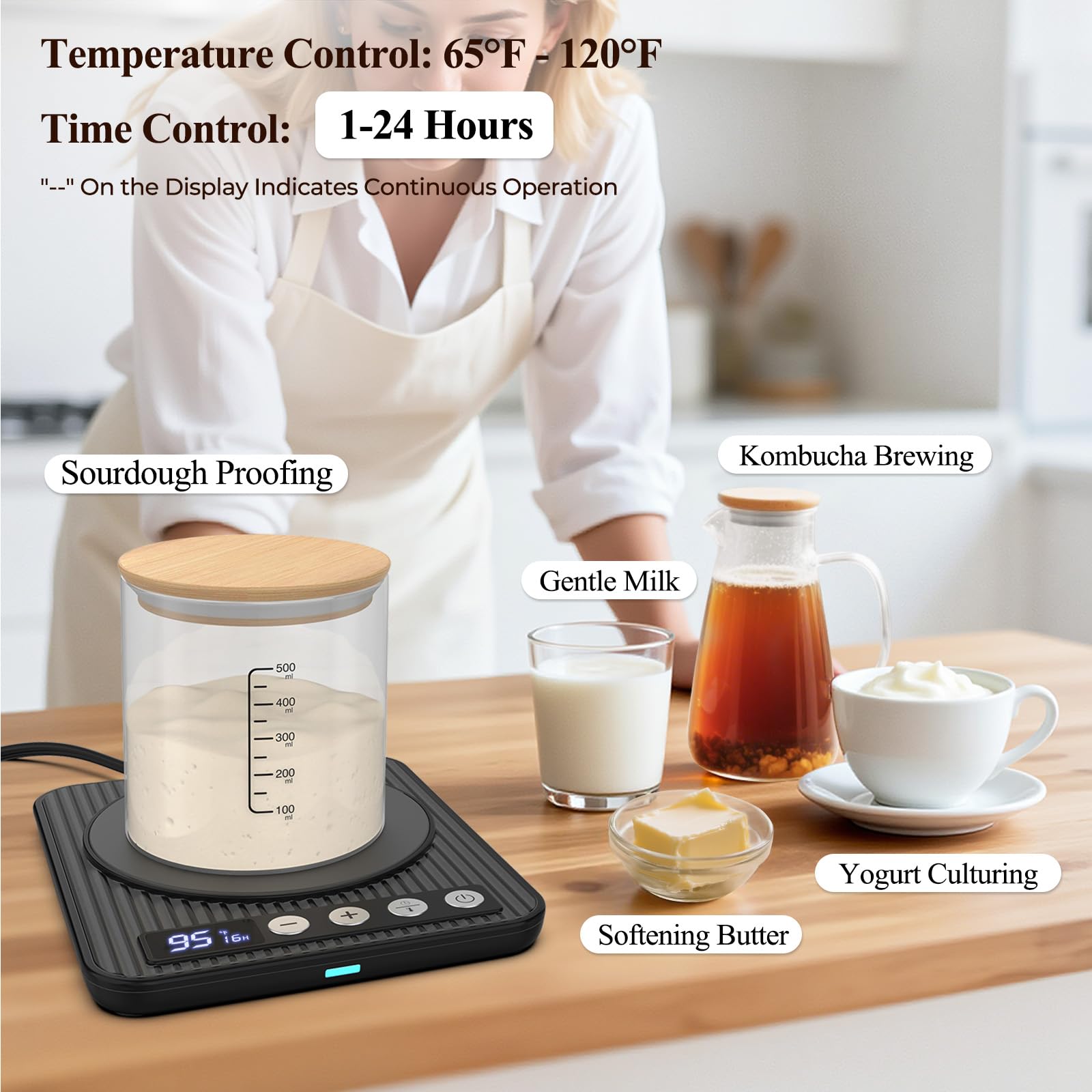 Homelove calentador masa madre, material BPA-free y protección contra sobrecalentamiento
