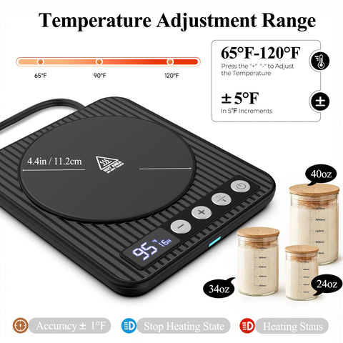 Homelove calentador masa madre, temporizador 24h con apagado automático para procesos largos