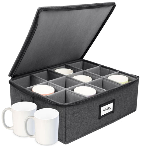 Caja HOMELUX THEORY para tazas con separadores protege la vajilla