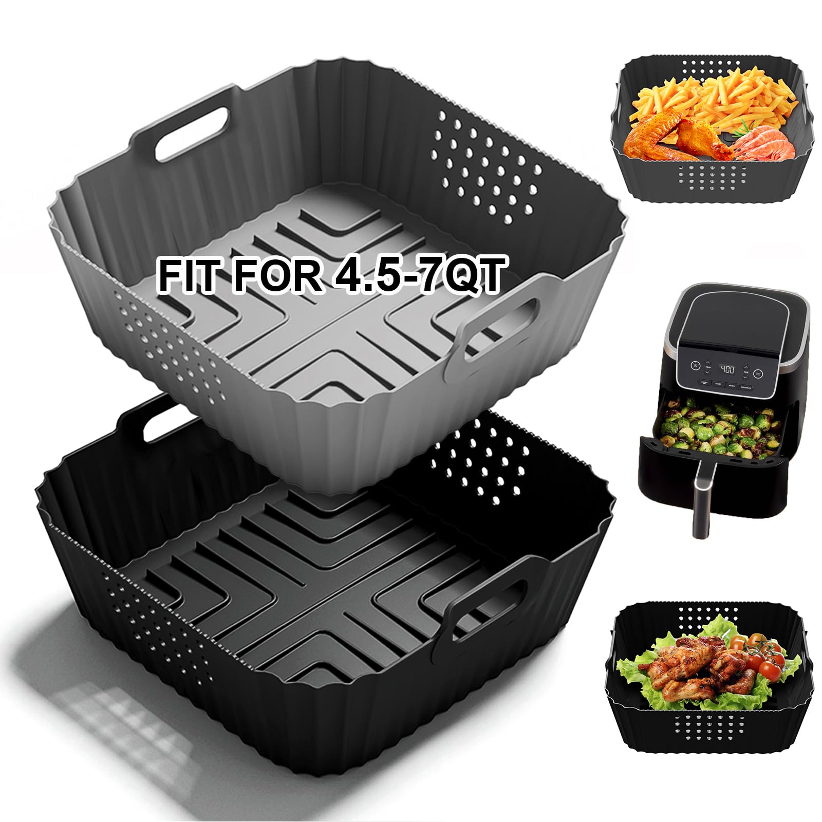 Liner de silicona HOMELYLIFE para freidora Ninja AF141 AF142, juego de dos reutilizables