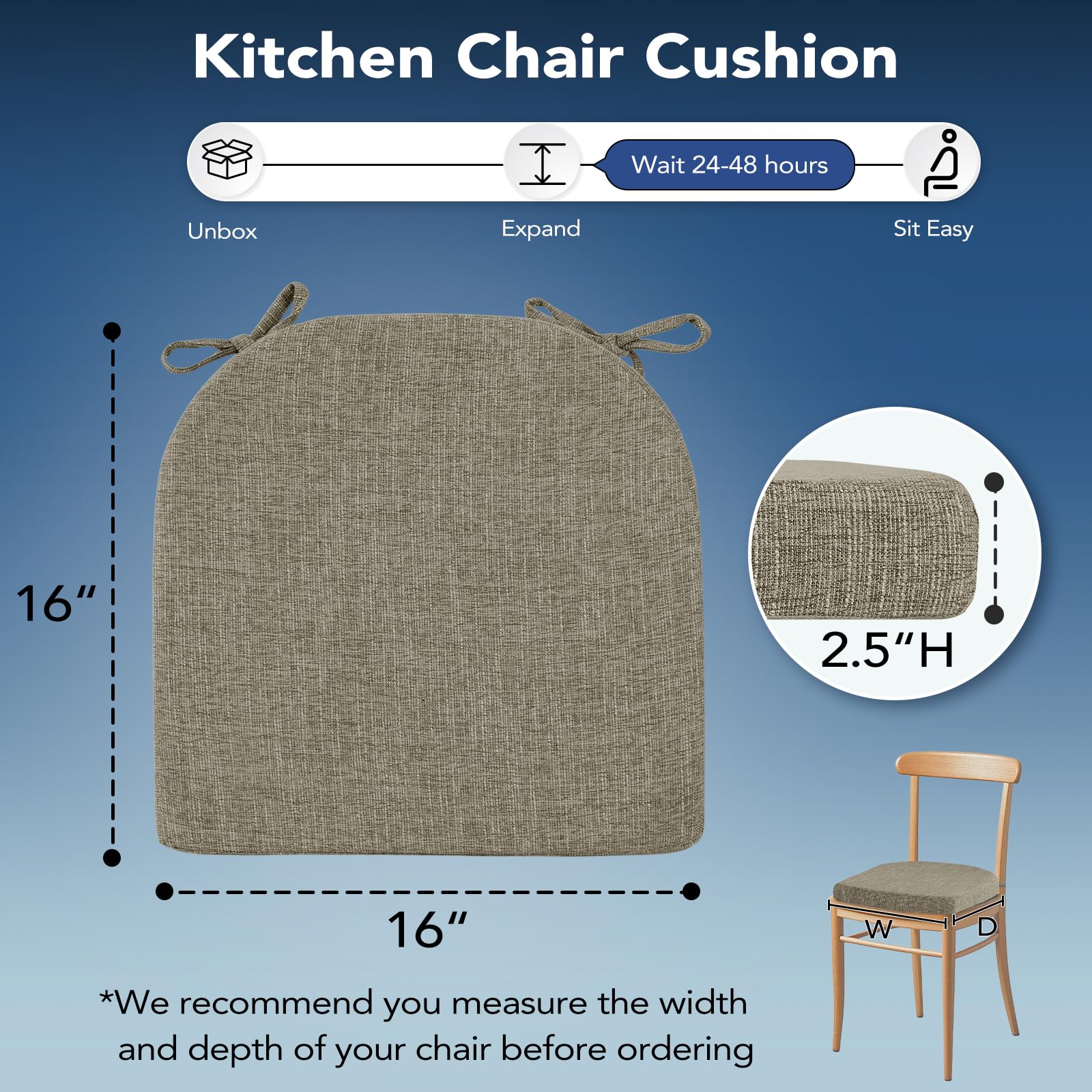 Almohadillas HOMELYSIAN, funda desmontable para lavado fácil.