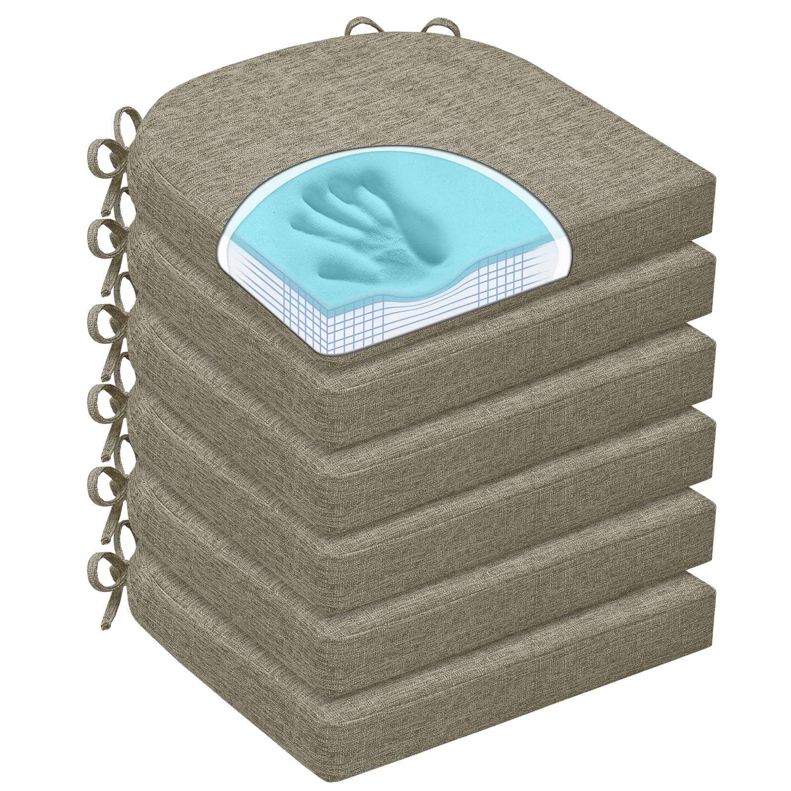 Almohadillas HOMELYSIAN con dos capas de espuma para comodidad y soporte.