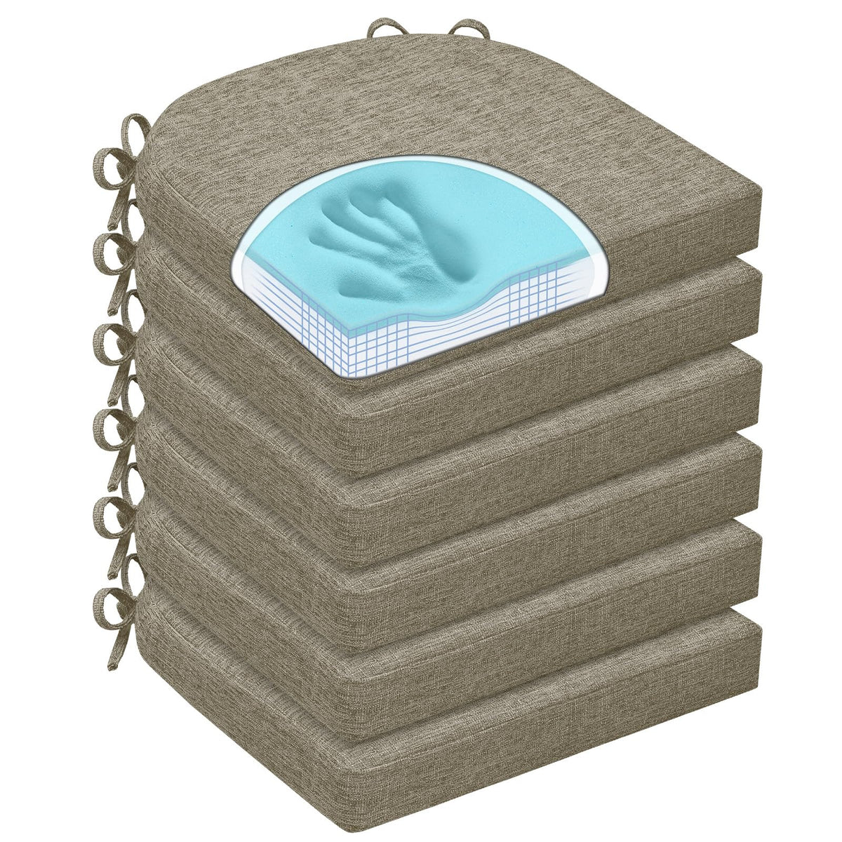 Almohadillas HOMELYSIAN con dos capas de espuma para comodidad y soporte.