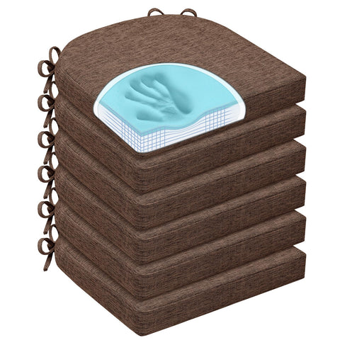 Cojines HOMELYSIAN para sillas de comedor, set de 6, antideslizantes y con cordones seguro.