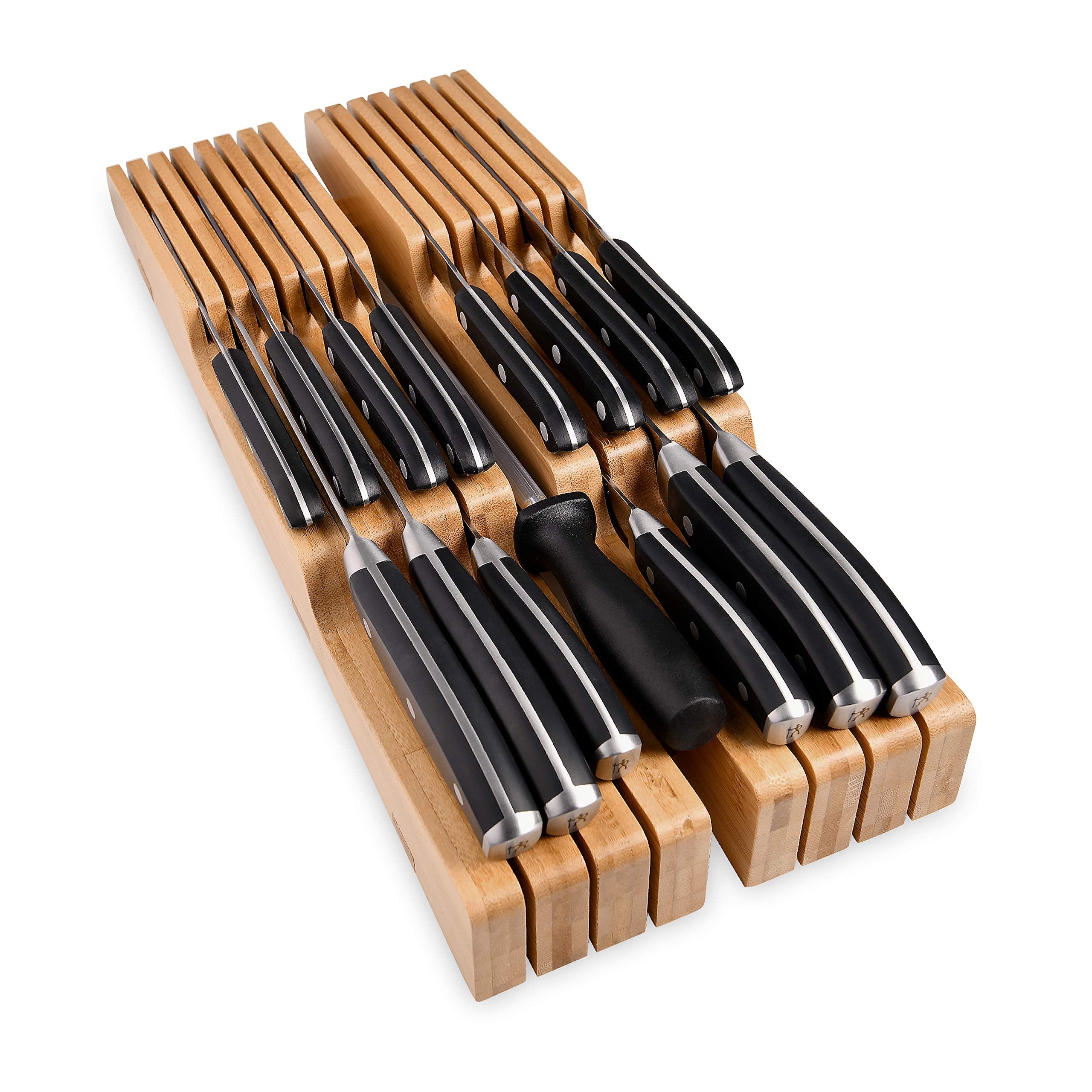 Homemaid Living cajón cuchillos bambú, almacenamiento seguro de hasta 14 cuchillos