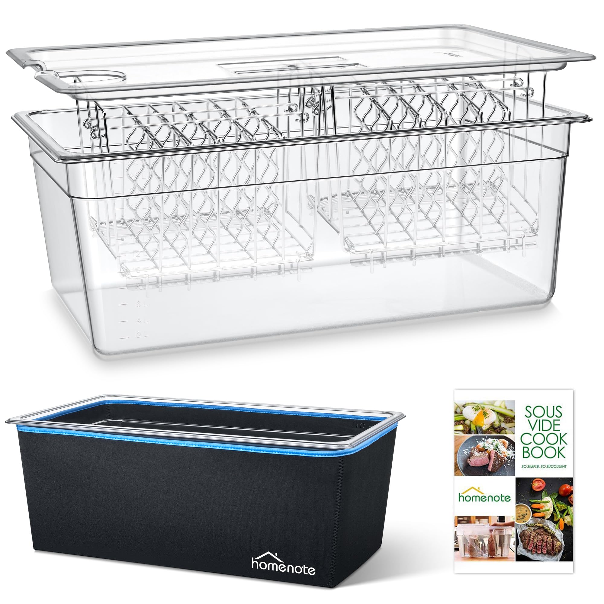 Homenote contenedor cocción al vacío 26 qt con tapa para temperatura estable.