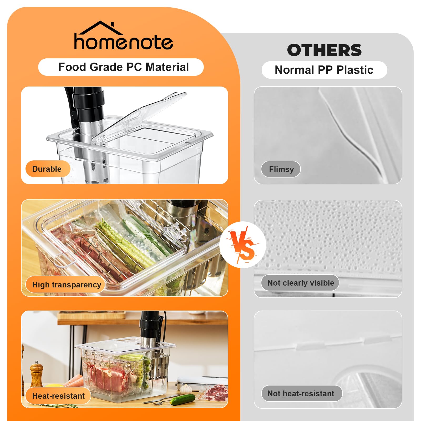Homenote divisores para rack que evitan la flotación de bolsas.